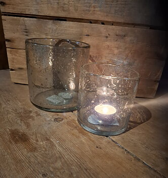 Ljuslykta i bubbligt glas -liten