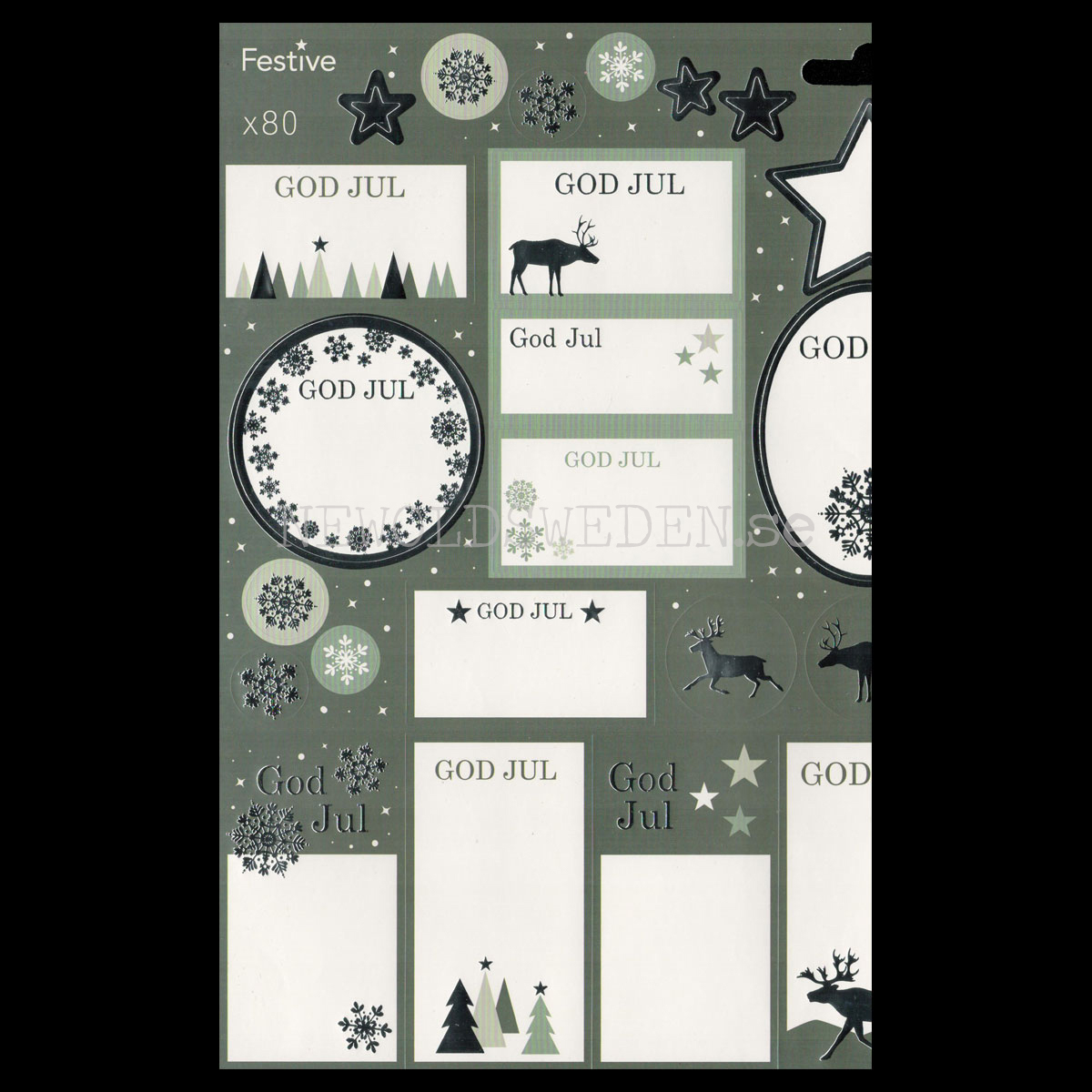 Juladresslapp & Stickers 80 stycken - LO - 2