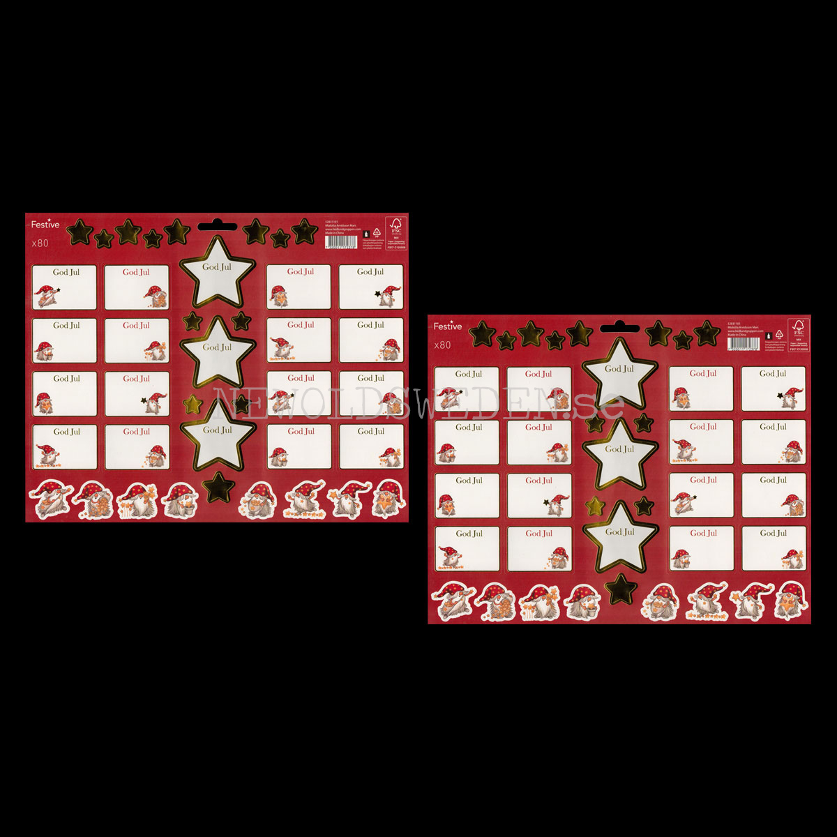 Juladresslapp & Stickers 80 stycken - Mialotta Arvidsson Mars- LO