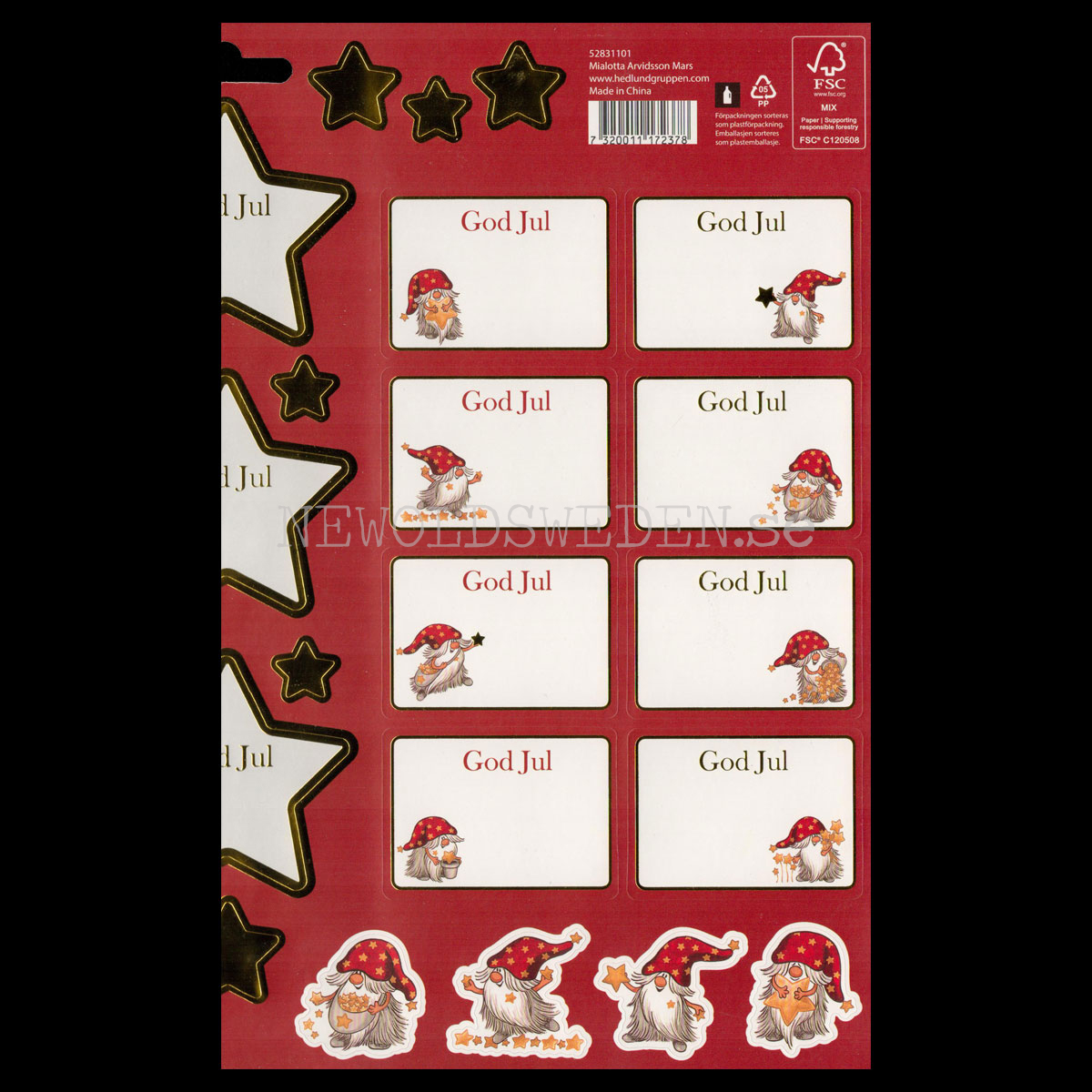 Juladresslapp & Stickers 80 stycken - Mialotta Arvidsson Mars- LO - 4