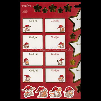 Juladresslapp & Stickers 80 stycken - Mialotta Arvidsson Mars- LO
