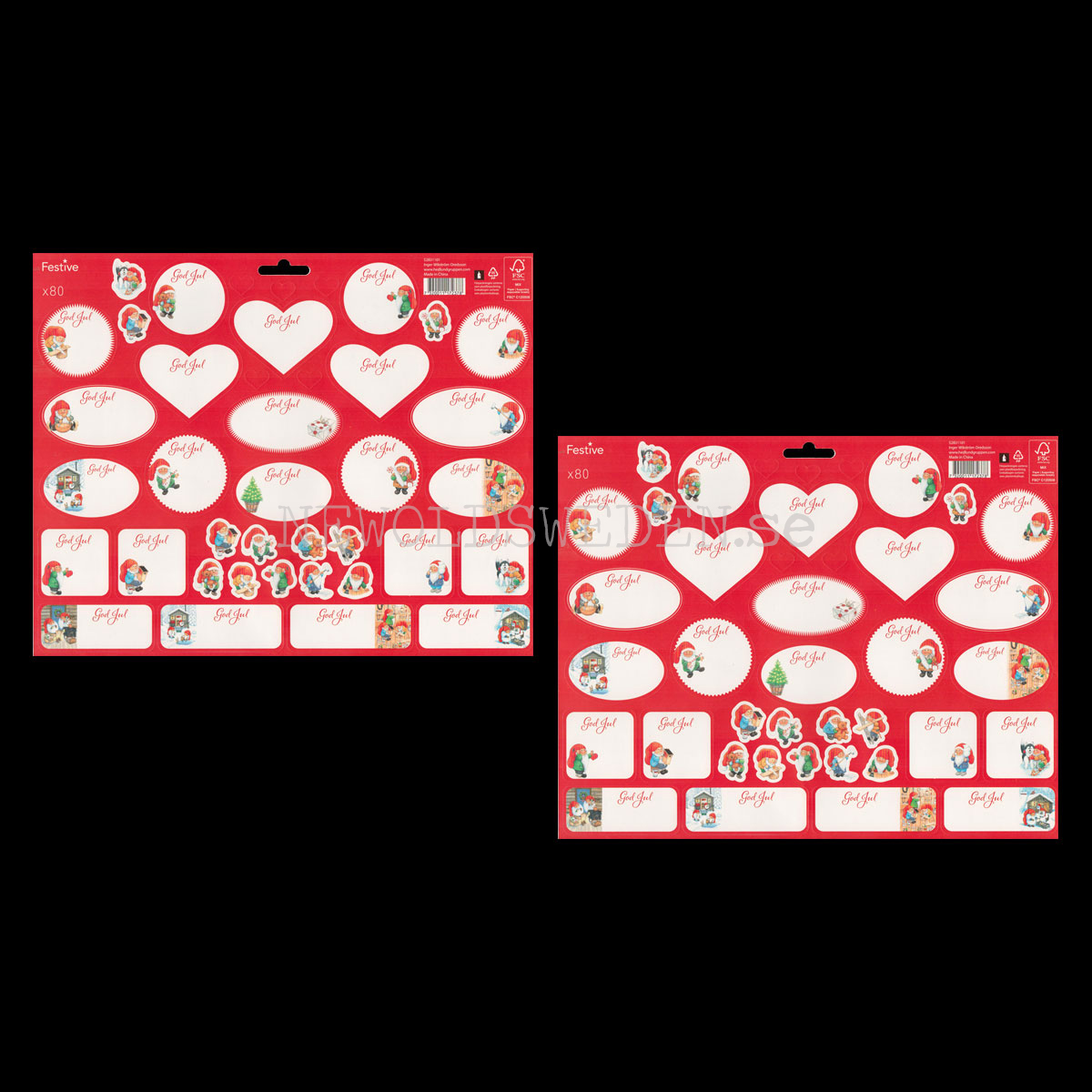 Juladresslapp & Stickers 80 stycken - Inger Wikström Oredsson - LO