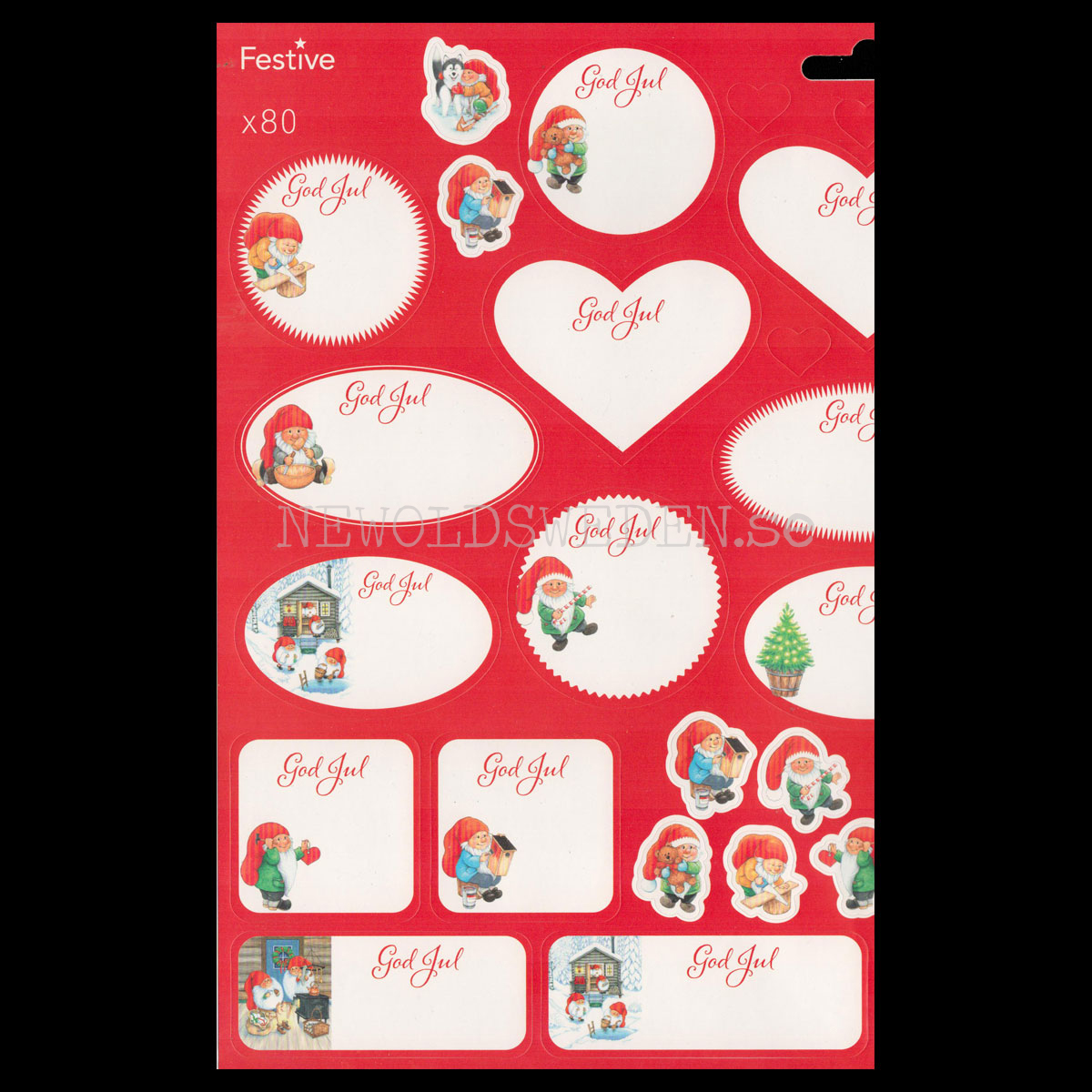 Juladresslapp & Stickers 80 stycken - Inger Wikström Oredsson - LO - 2