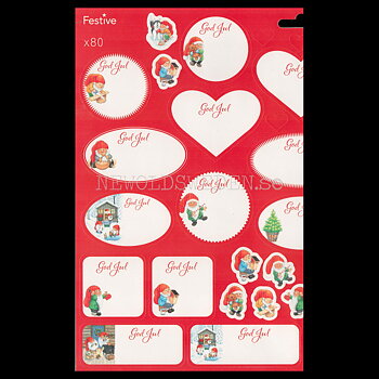 Juladresslapp & Stickers 80 stycken - Inger Wikström Oredsson - LO