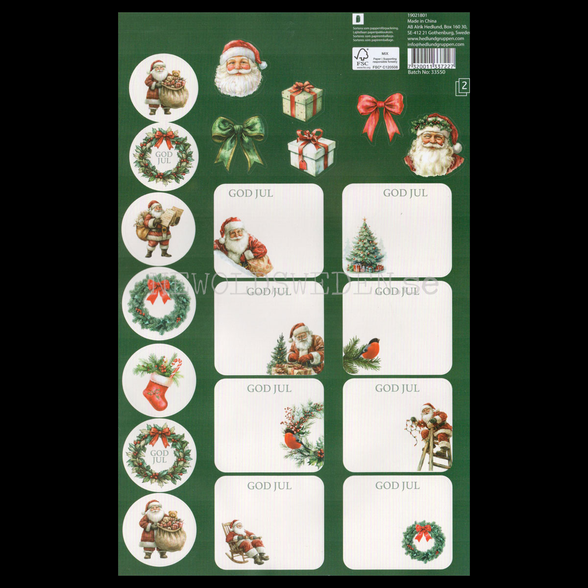 Juladresslapp & Stickers 80 stycken - LO - 5