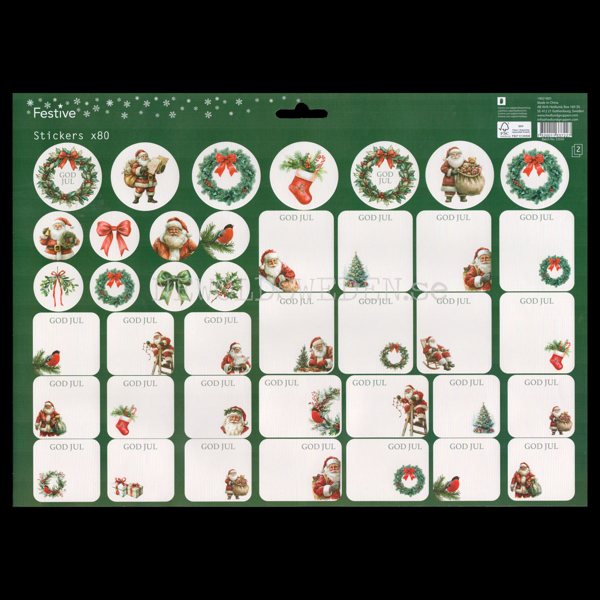Juladresslapp & Stickers 80 stycken - LO - 6