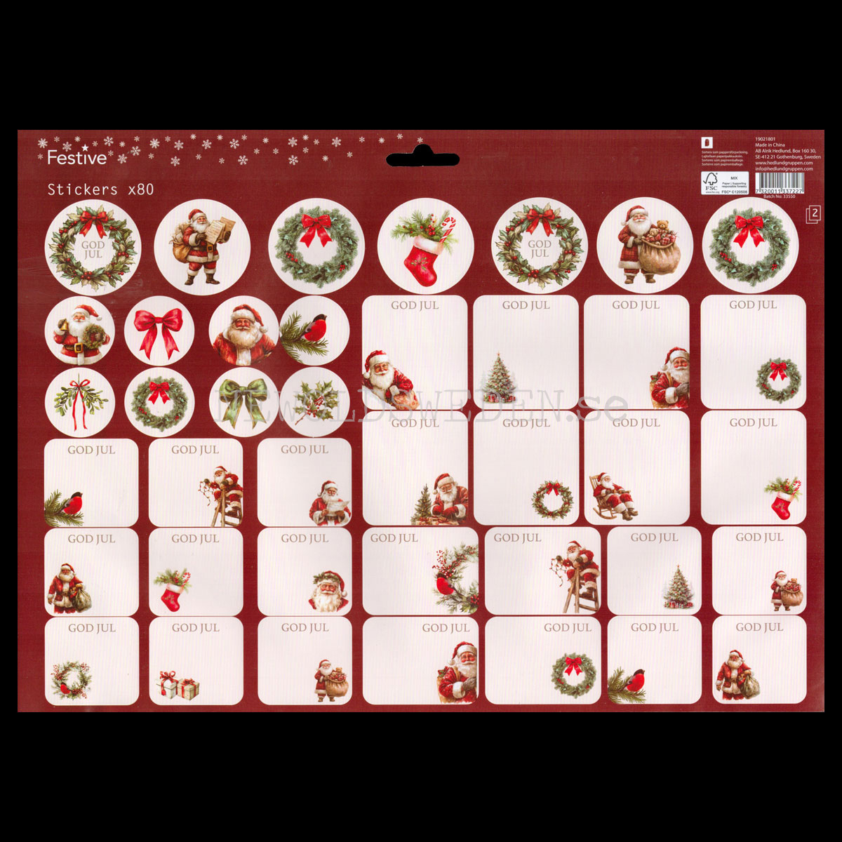 Juladresslapp & Stickers 80 stycken - LO - 6