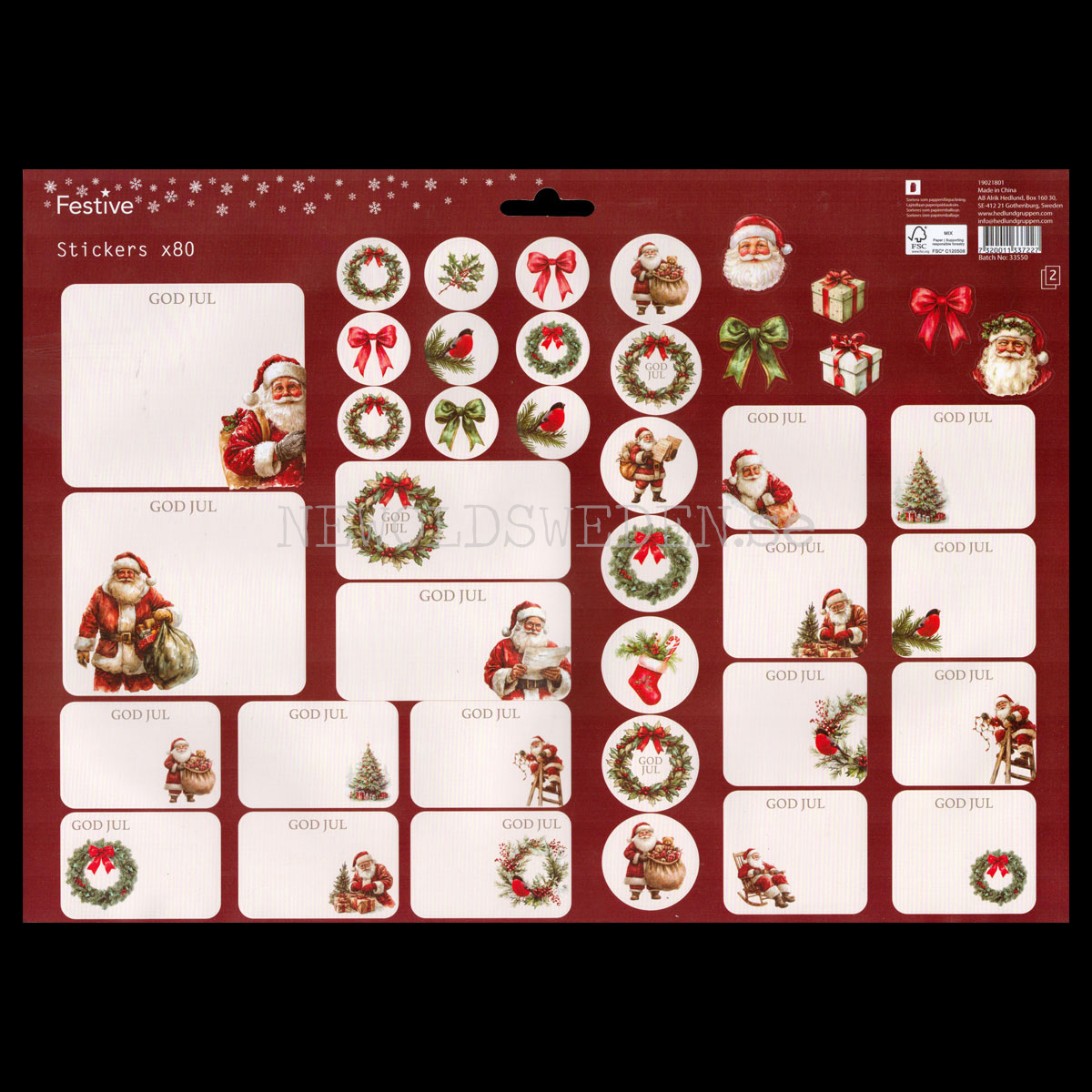 Juladresslapp & Stickers 80 stycken - LO - 7