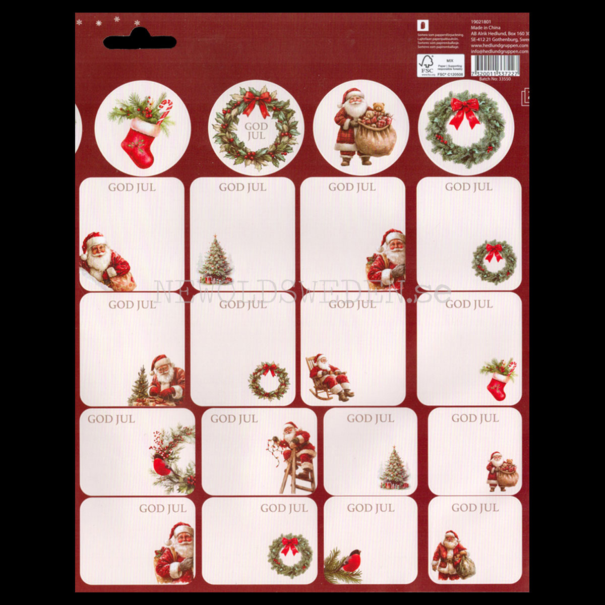 Juladresslapp & Stickers 80 stycken - LO - 3