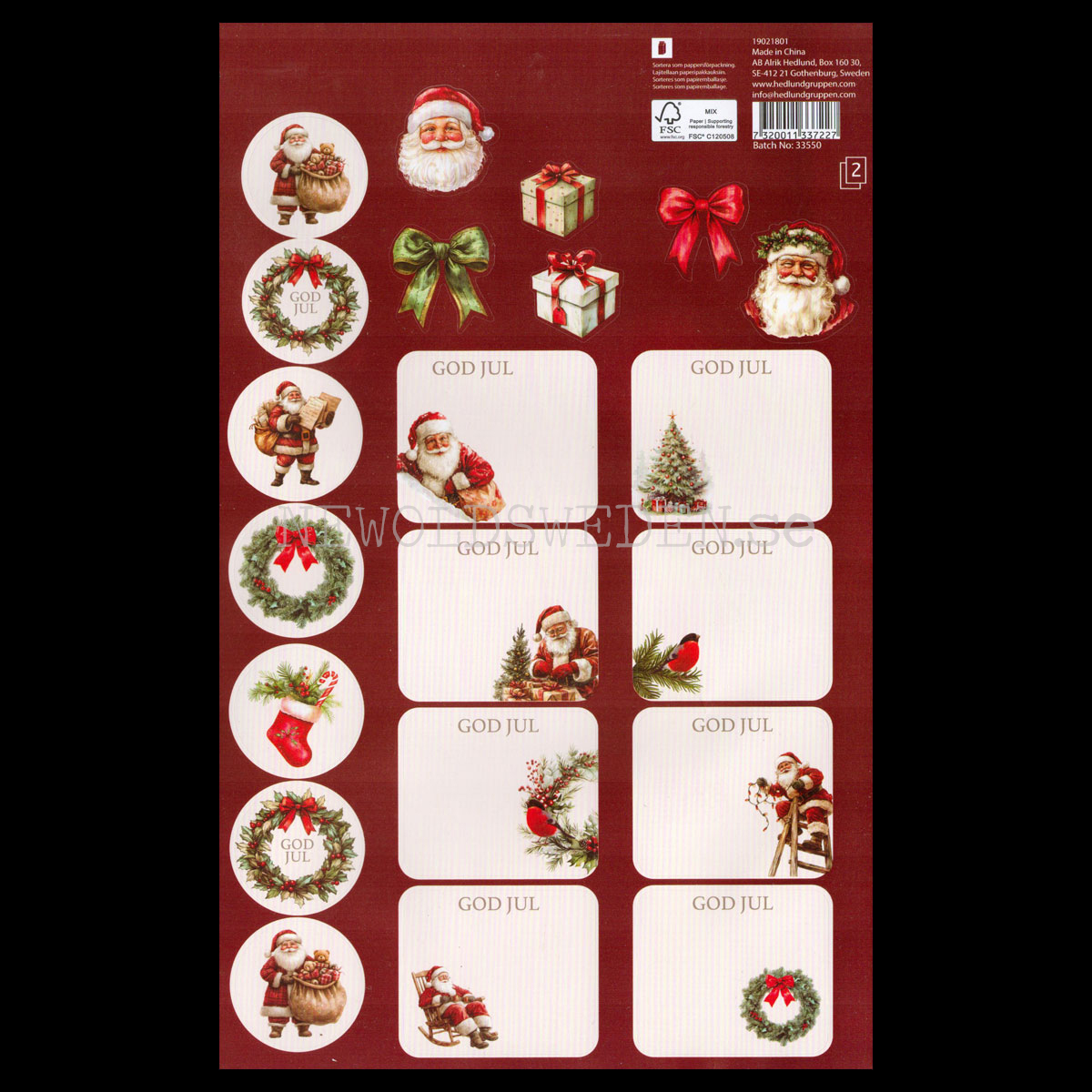 Juladresslapp & Stickers 80 stycken - LO - 5