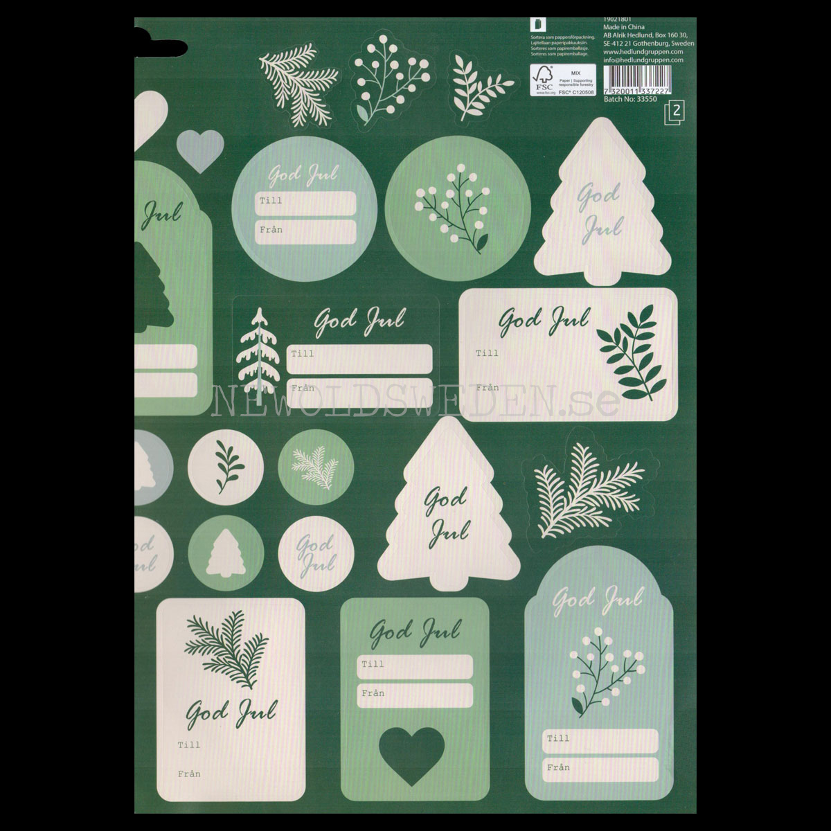 Juladresslapp & Stickers 80 stycken - LO - 4