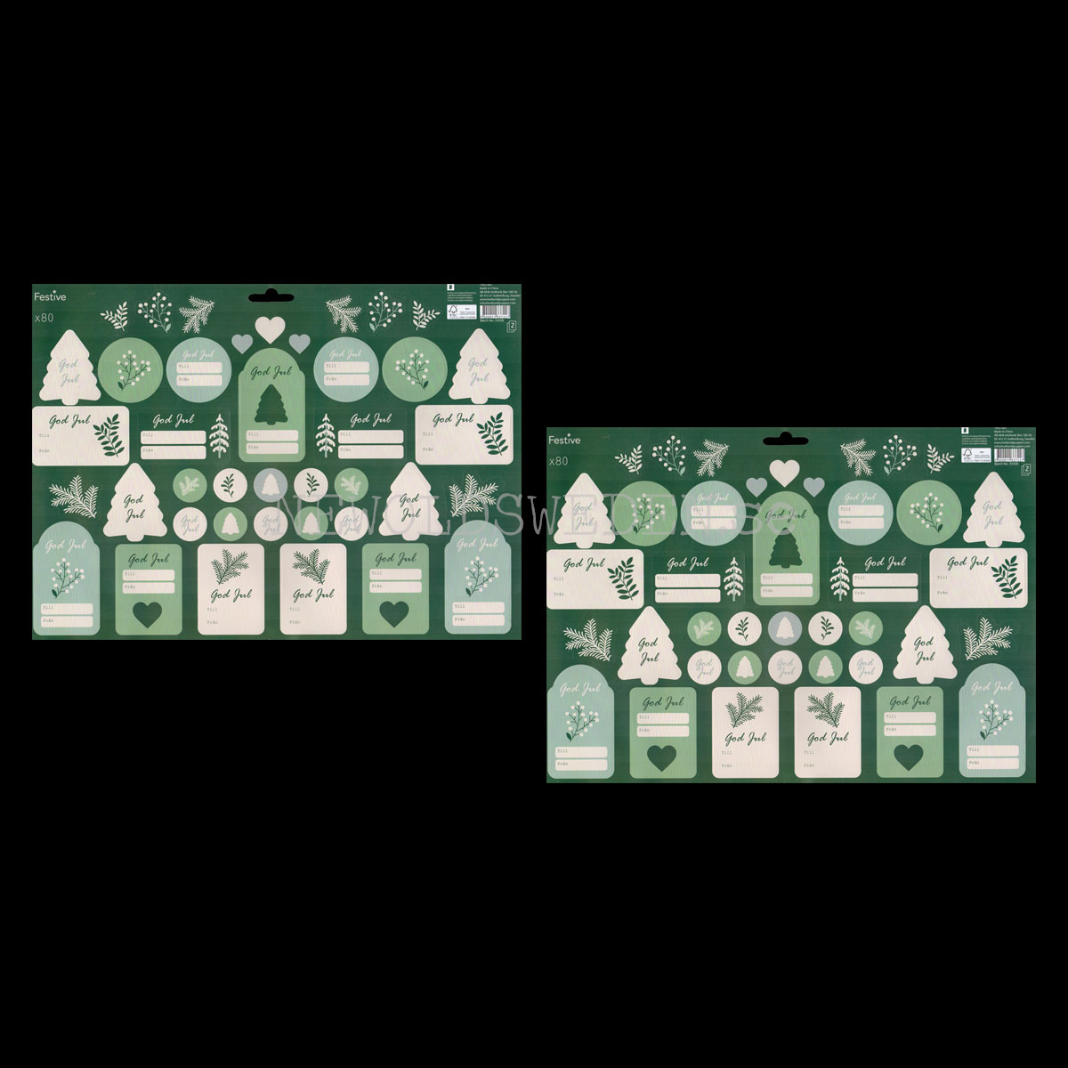 Juladresslapp & Stickers 80 stycken - LO