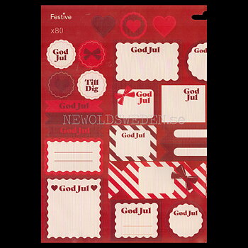 Juladresslapp & Stickers 80 stycken - LO