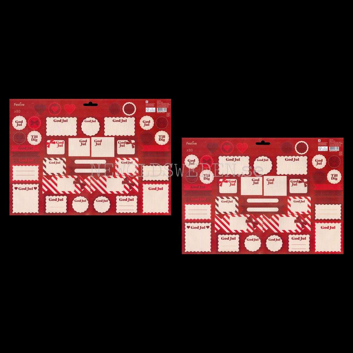Juladresslapp & Stickers 80 stycken - LO