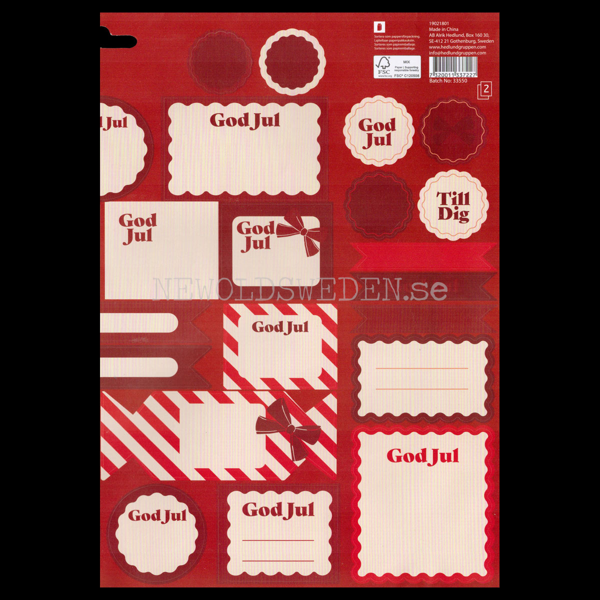 Juladresslapp & Stickers 80 stycken - LO - 4