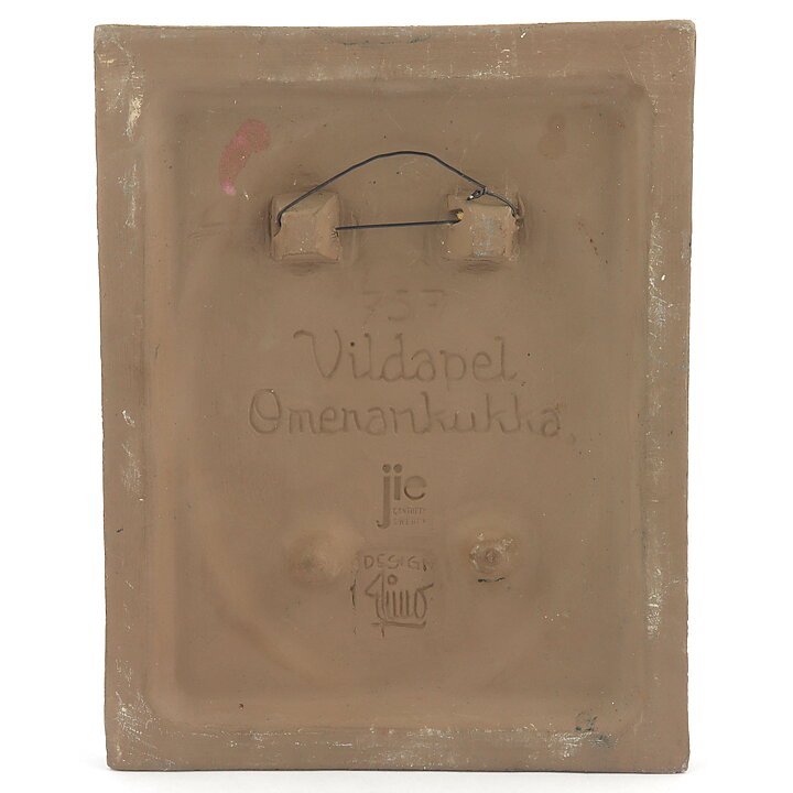 Aimo Nietosvuori (1970s) Rectangular Wall Plaque with Wild Apple Flower Motif 18 cm
