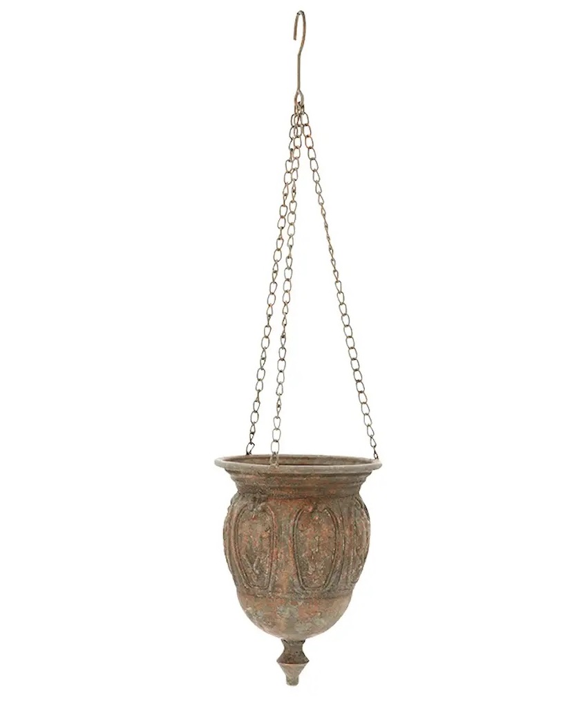 Ampel rostbrun antikbehandlad plåt blomampel shabby chic lantlig stil - 2