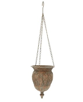 Ampel rostbrun antikbehandlad plåt blomampel shabby chic lantlig stil