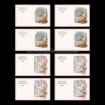 Julkort med kuvert 8-pack - 2 motiv - Lars Carlsson LC - 83 x 135 mm - © Eliasson