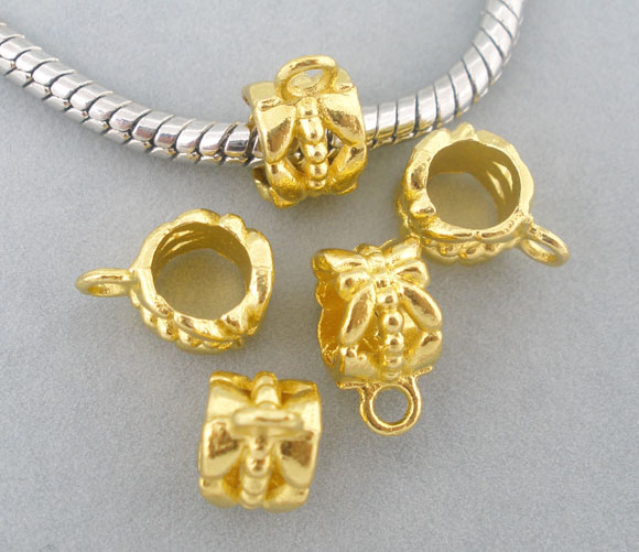 Connector /bail/Berlockhållare - Blomma dots Guld