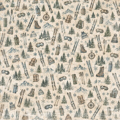 Papper Scrapbooking  Reprint -Winter Adventure  - A day out  12x12 (30,5 x 30,5 cm)
