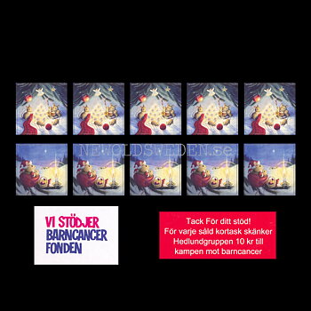 Julkort Barncancerfonden 10-pack med kuvert -  2 motiv - Märta Leonhardt