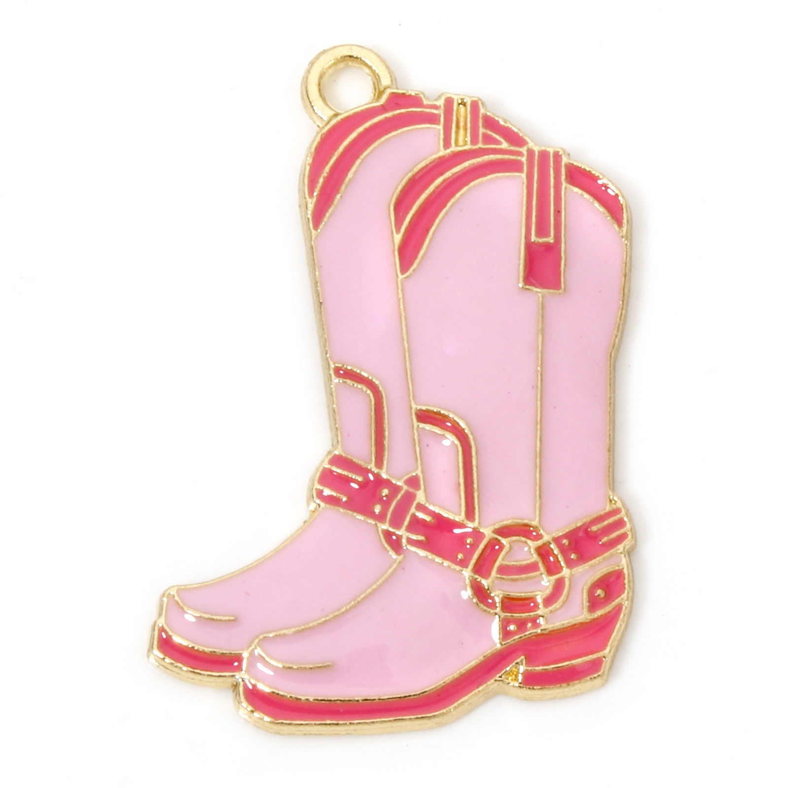 Berlock - Emaljerad Cowboy boots, Rosa