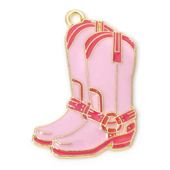 Berlock -  Emaljerad Cowboy boots, Rosa