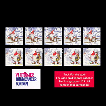 Julkort Barncancerfonden 10-pack med kuvert -  2 motiv - Kerstin Svensson
