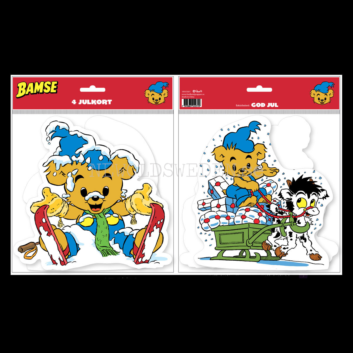Bamse Julkort 4-pack - Rune Andréasson - LO