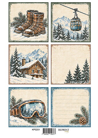 Papper Klippark -  Winter Adventure Tags  -  A4