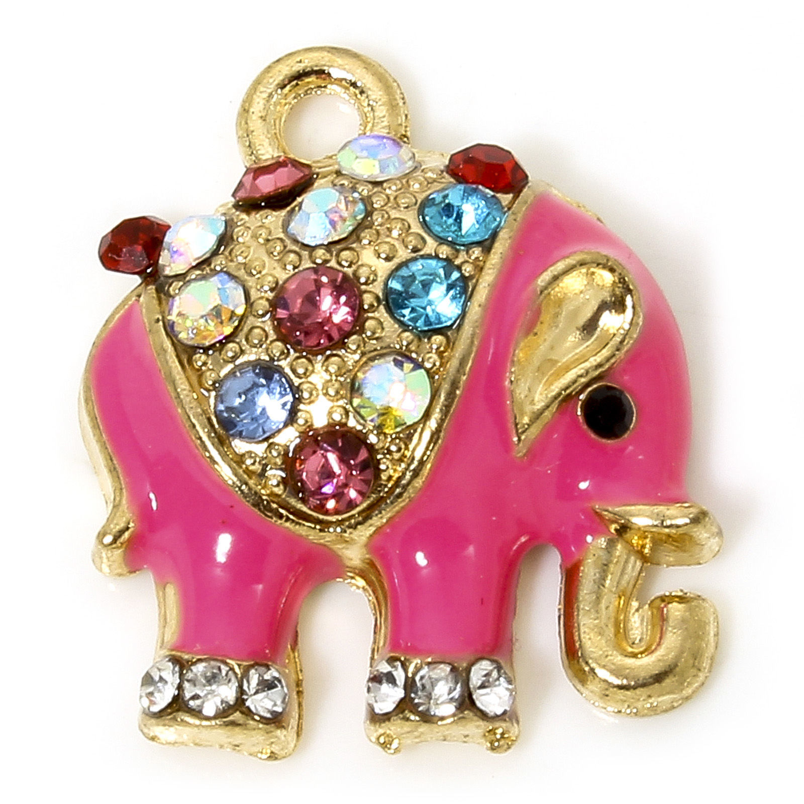 Berlock , Emaljerad elefant m strass, Cerice