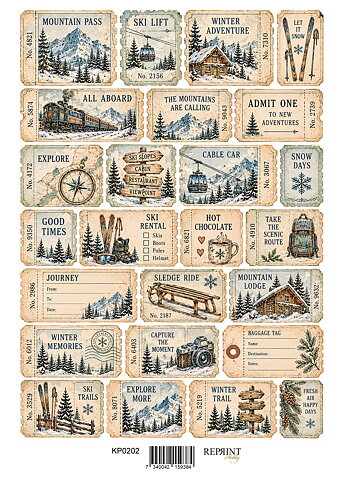 Papper Klippark -  Winter Adventure Tickets  -  A4