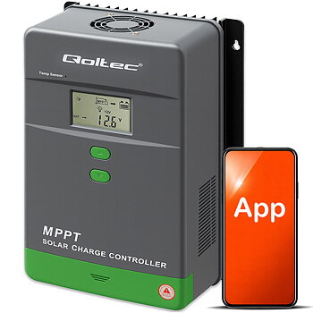 MPPT solcellsregulator 60A - 12/24V - Med Bluetooth - Qoltec