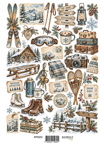 Papper Klippark -  Winter Adventure Pictures  -  A4