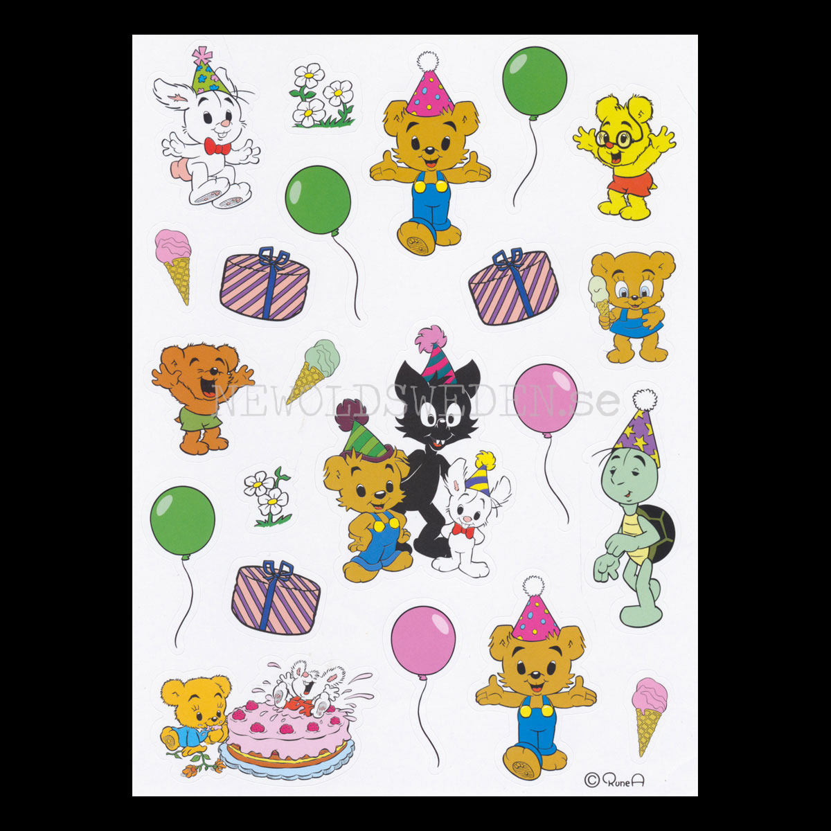 BAMSE STICKERS 44 stycken - PARTY MED BAMSE - 2