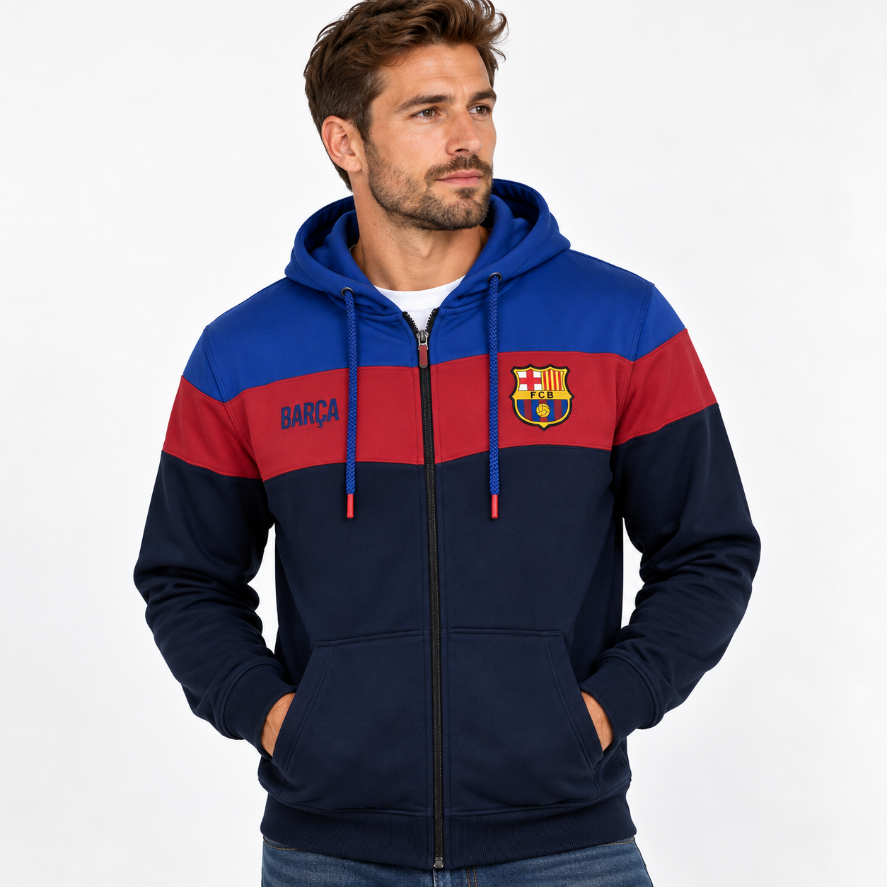 FC Barcelona Hoodie Dragkedja - 3