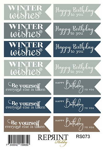 Stickers Reprint -  Winter Adventure Engelsk text  -  11x16 cm