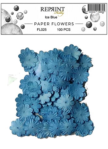 Mini Pappersblommor  20 mm 100 st  Ice Blue