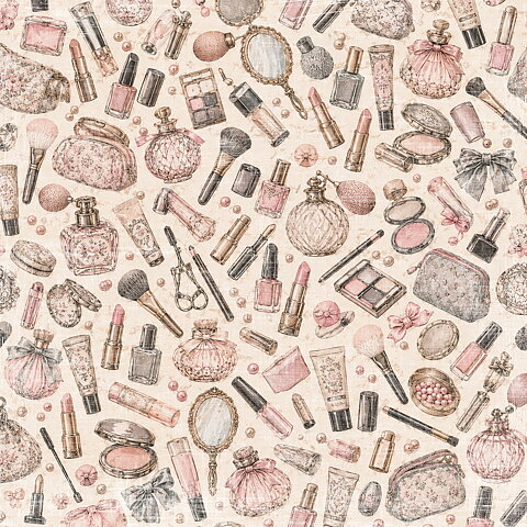 Papper Scrapbooking  Reprint -Pretty little things  -Powder room -  12x12 (30,5 x 30,5 cm)