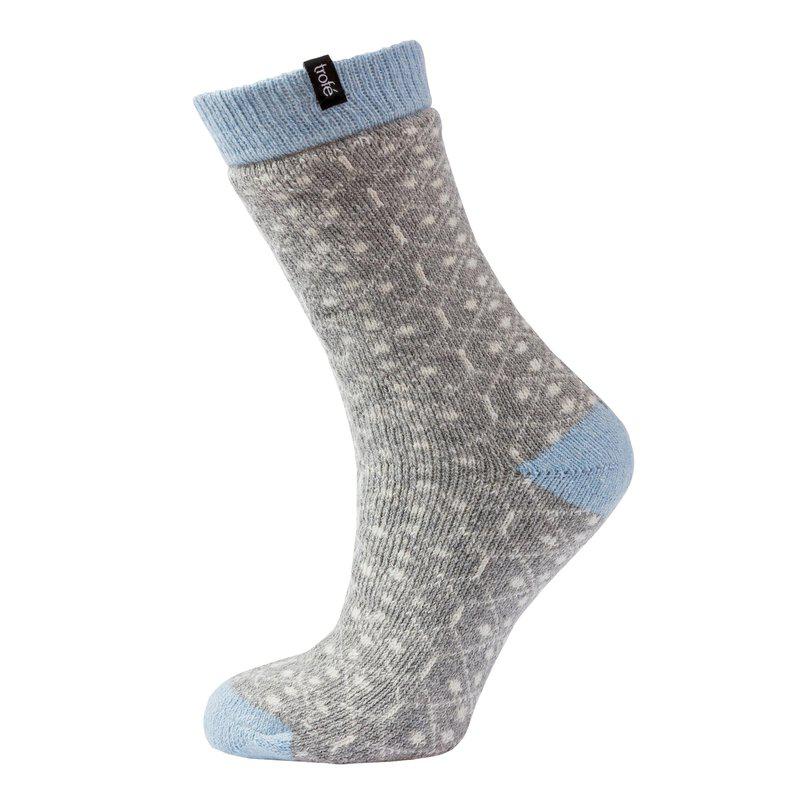 Mönstrad raggsocka i ullmix -grå