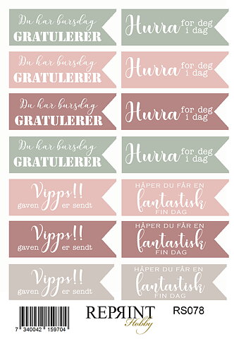 Stickers Reprint -  Pretty little things  norsk -  11x16 cm