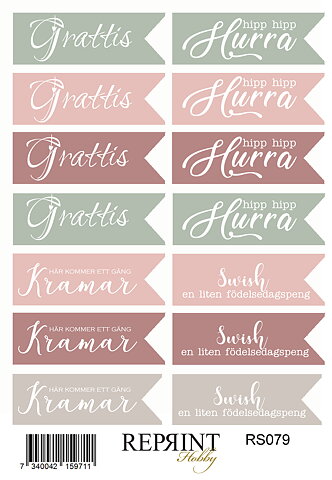 Stickers Reprint -  Pretty little things  svensk-  11x16 cm