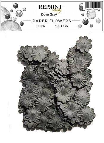 Mini Pappersblommor  20 mm 100 st  Dove Gray