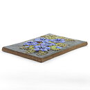 Aimo Nietosvuori (1970s) Rectangular Wall Plaque with Blue Flower Motif 30 cm #858