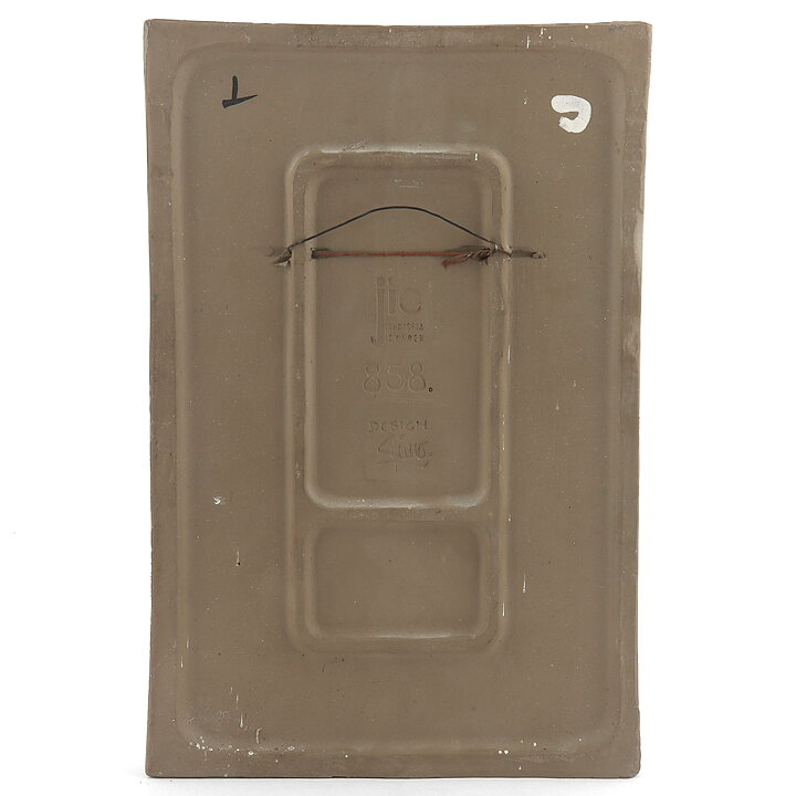 Aimo Nietosvuori (1970s) Rectangular Wall Plaque with Blue Flower Motif 30 cm #858
