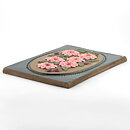 Aimo Nietosvuori (1970s) Rectangular Wall Plaque with Pink Flower Motif 34 cm #864