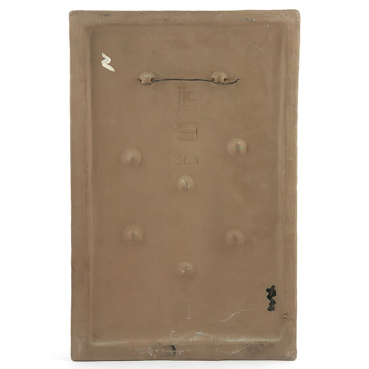 Aimo Nietosvuori (1970s) Rectangular Wall Plaque with Pink Flower Motif 34 cm #864