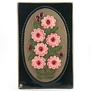 Aimo Nietosvuori (1970s) Rectangular Wall Plaque with Pink Flower Motif 34 cm #864