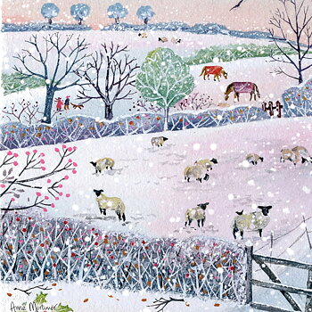 Julkort Otter House Vintermotiv Winter Field 10-pack